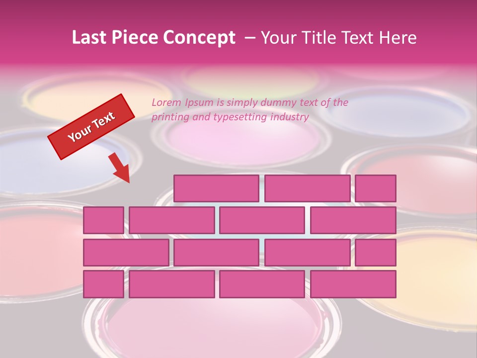 Opened Paint Buckets With Various Colors PowerPoint Template