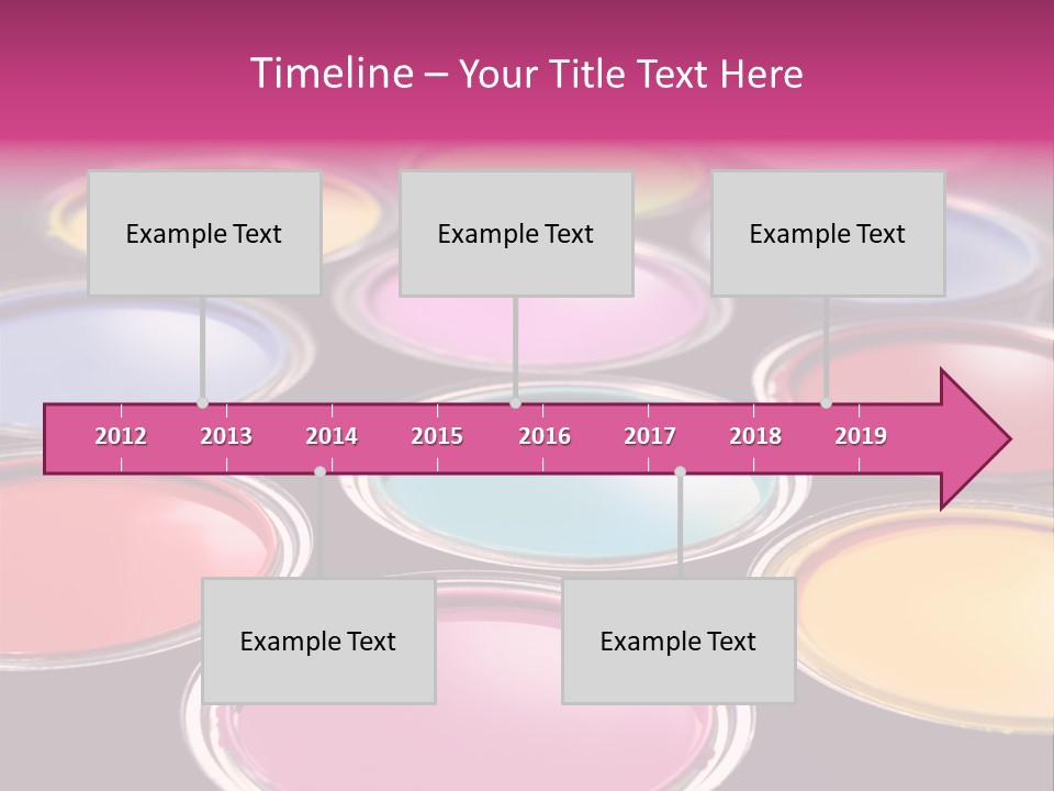 Opened Paint Buckets With Various Colors PowerPoint Template