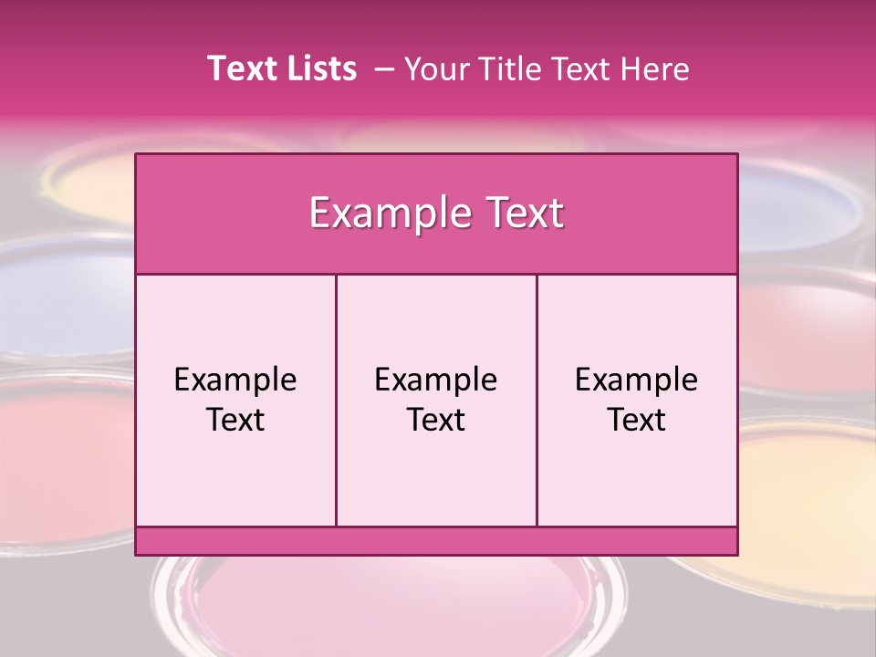 Opened Paint Buckets With Various Colors PowerPoint Template