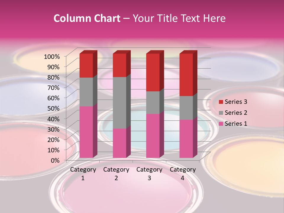Opened Paint Buckets With Various Colors PowerPoint Template