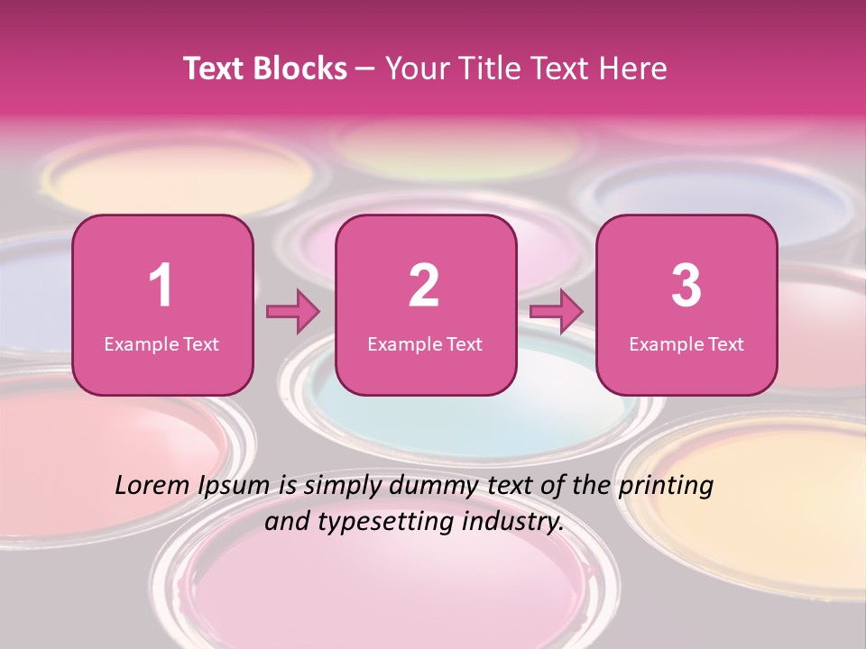 Opened Paint Buckets With Various Colors PowerPoint Template