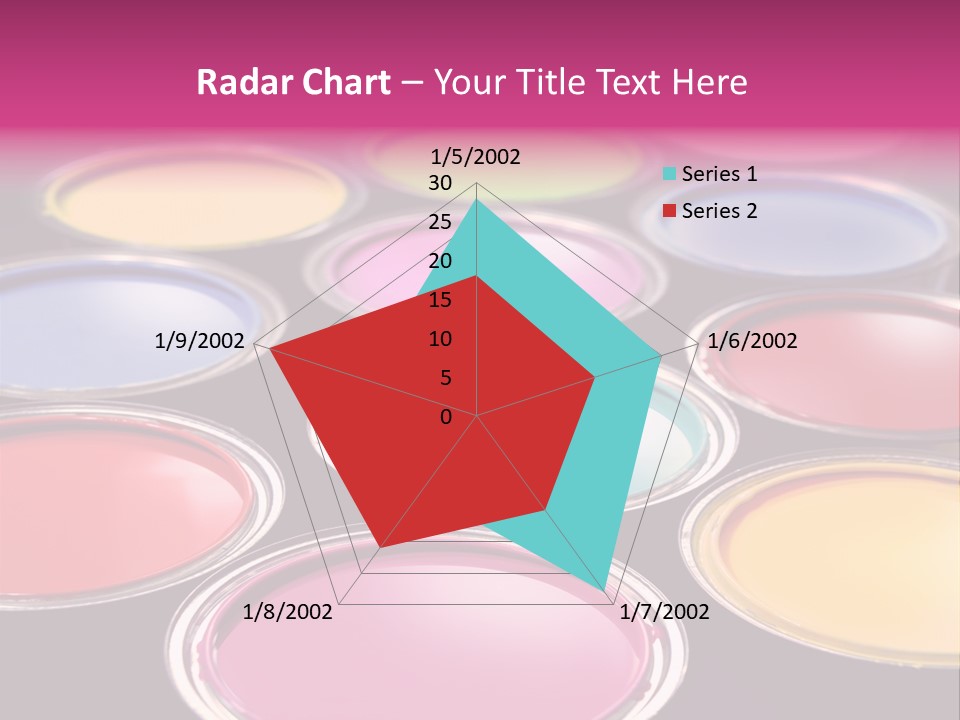 Opened Paint Buckets With Various Colors PowerPoint Template