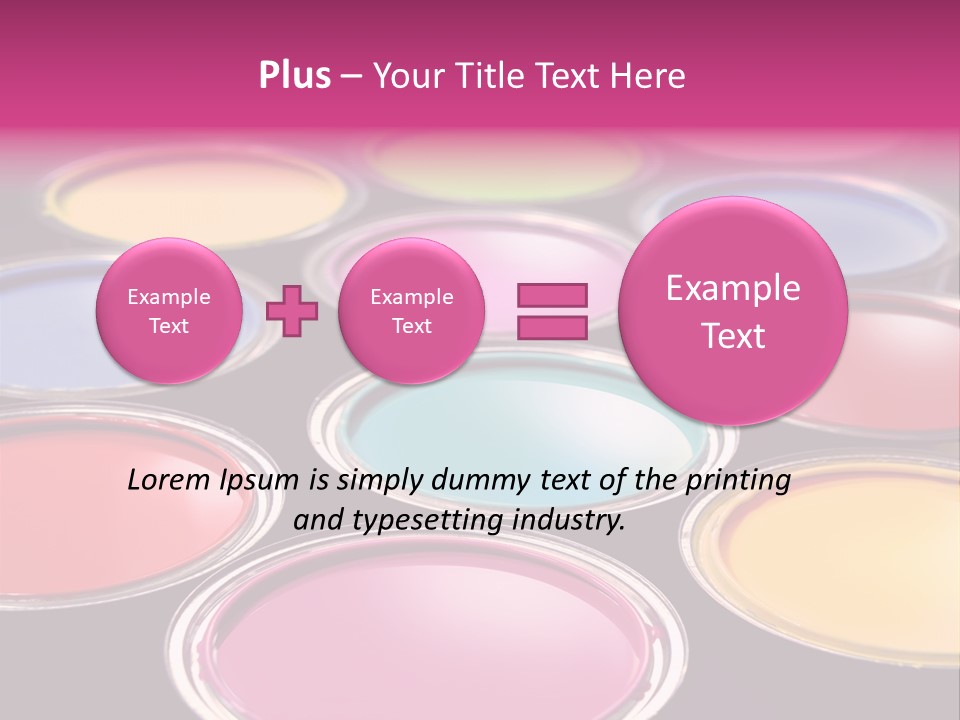 Opened Paint Buckets With Various Colors PowerPoint Template