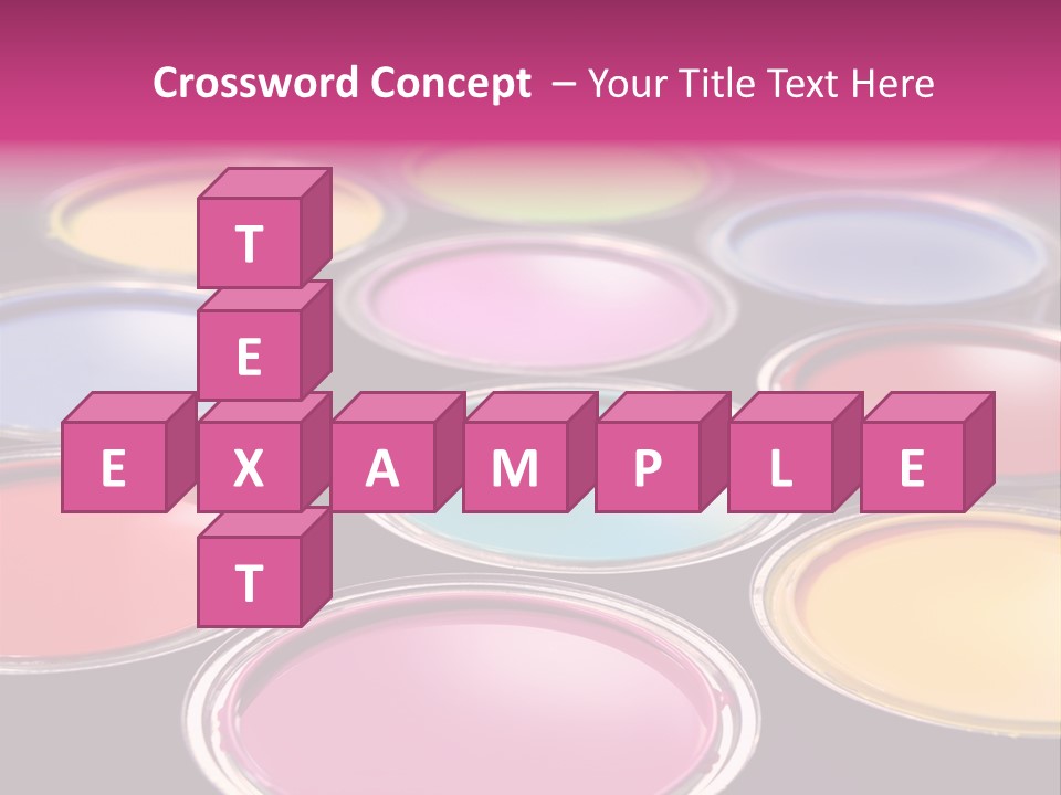 Opened Paint Buckets With Various Colors PowerPoint Template