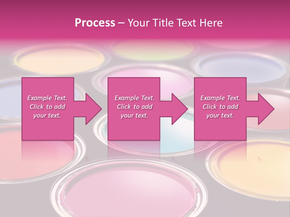 Opened Paint Buckets With Various Colors PowerPoint Template