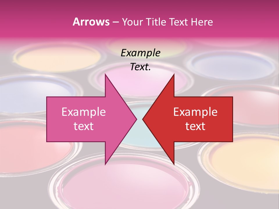 Opened Paint Buckets With Various Colors PowerPoint Template