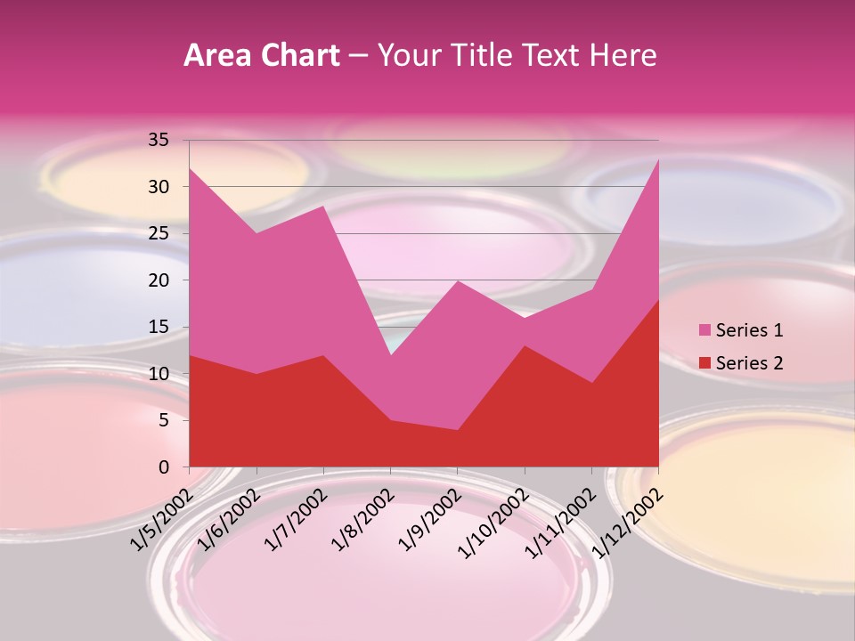 Opened Paint Buckets With Various Colors PowerPoint Template