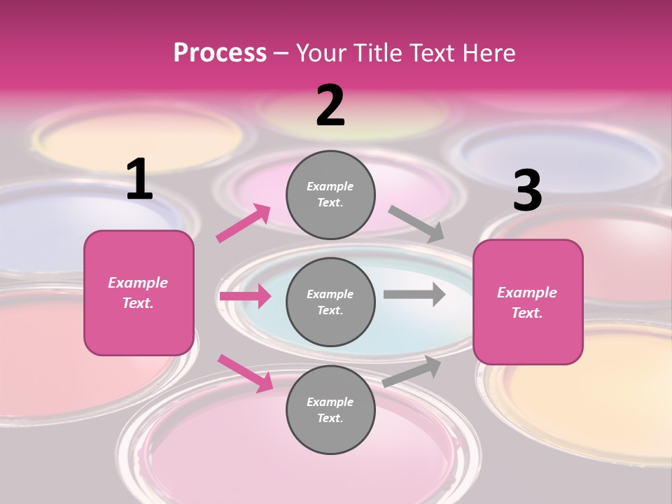 Opened Paint Buckets With Various Colors PowerPoint Template