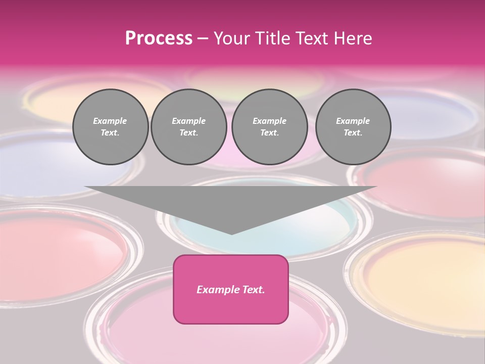 Opened Paint Buckets With Various Colors PowerPoint Template