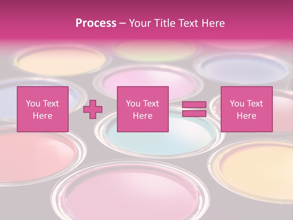 Opened Paint Buckets With Various Colors PowerPoint Template