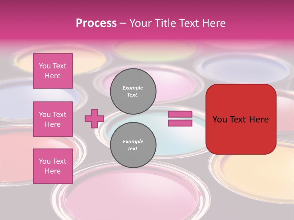 Opened Paint Buckets With Various Colors PowerPoint Template
