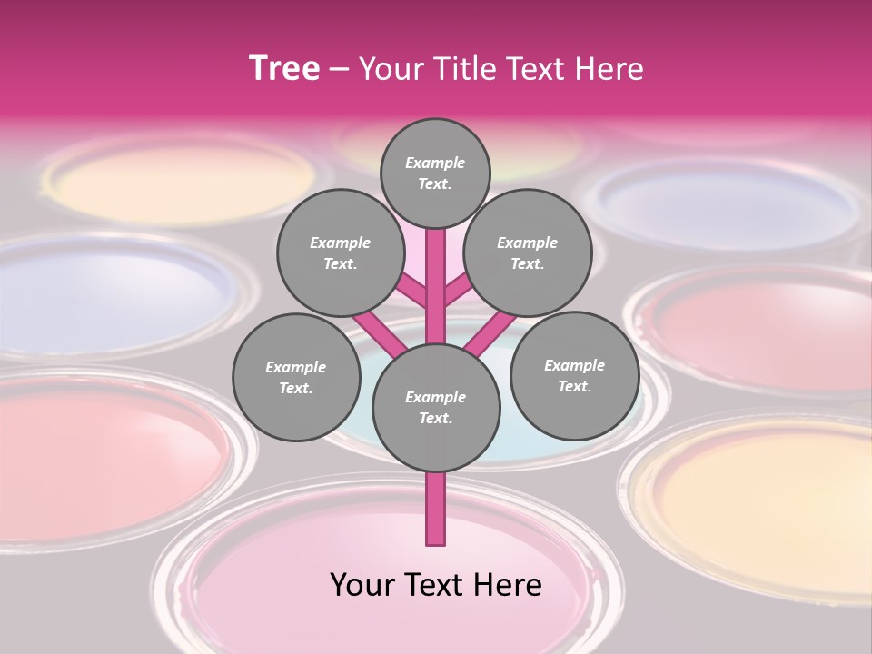 Opened Paint Buckets With Various Colors PowerPoint Template