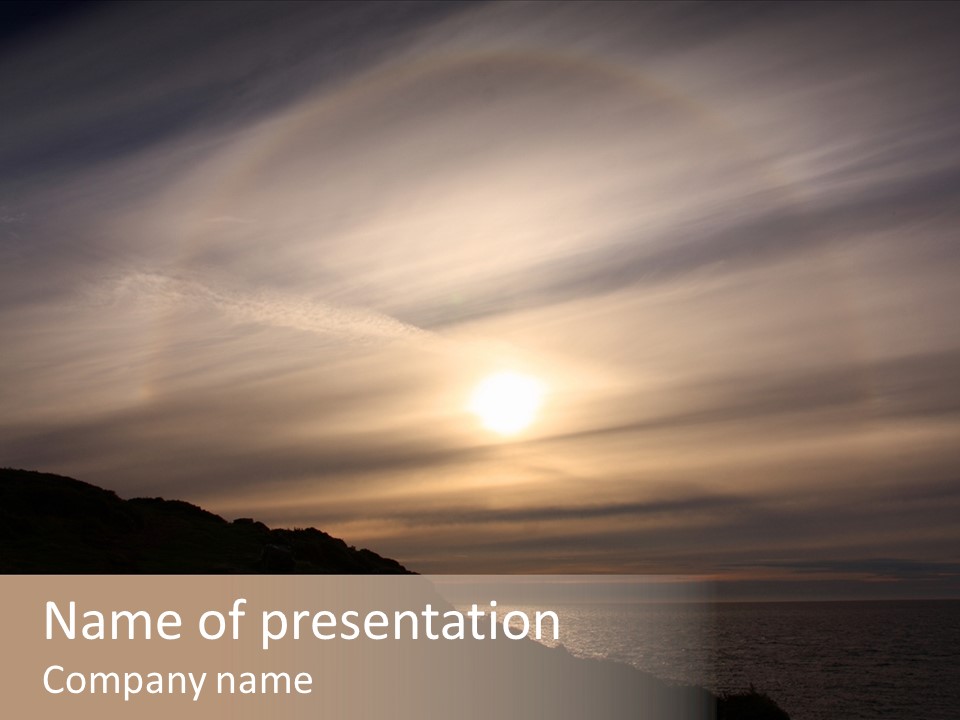 A Fogbow Instead Of A Rainbow Around The Sun PowerPoint Template