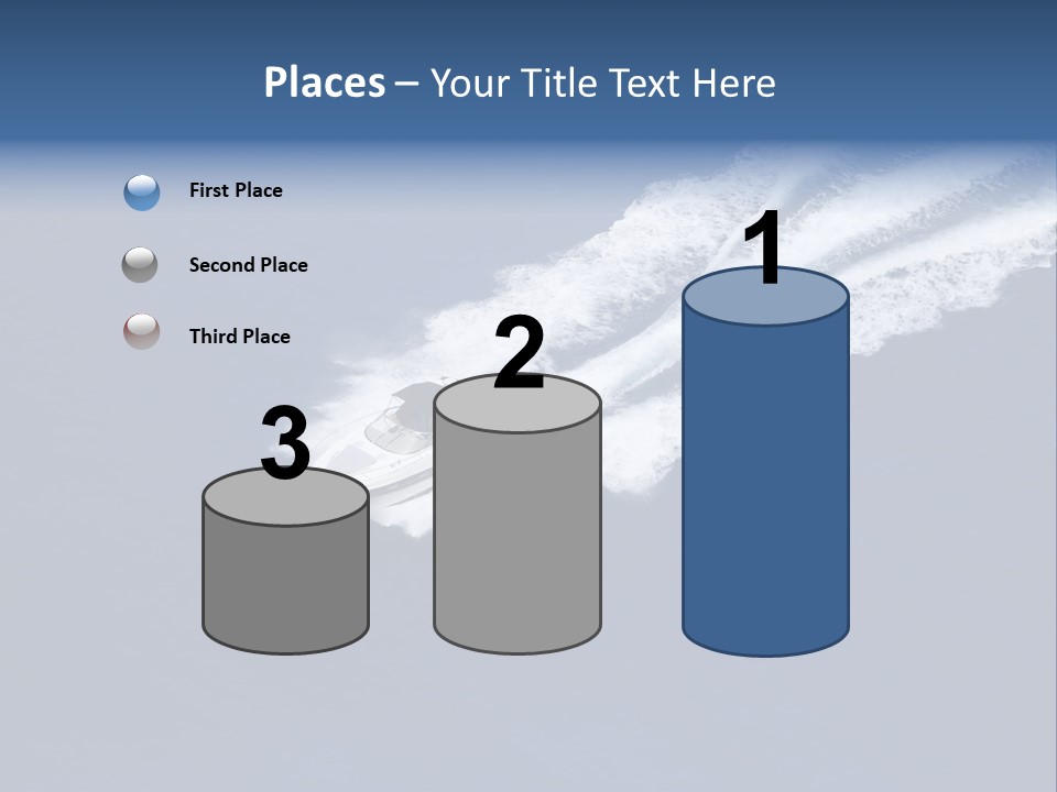 White Boat On The Sea PowerPoint Template