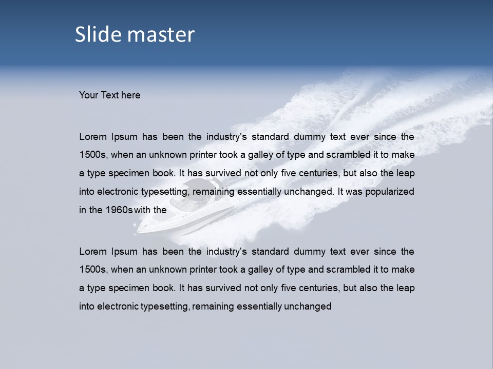 White Boat On The Sea PowerPoint Template