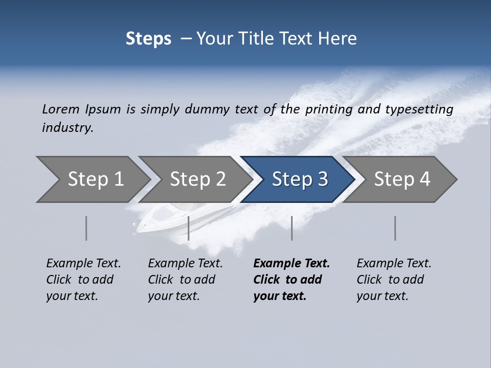 White Boat On The Sea PowerPoint Template