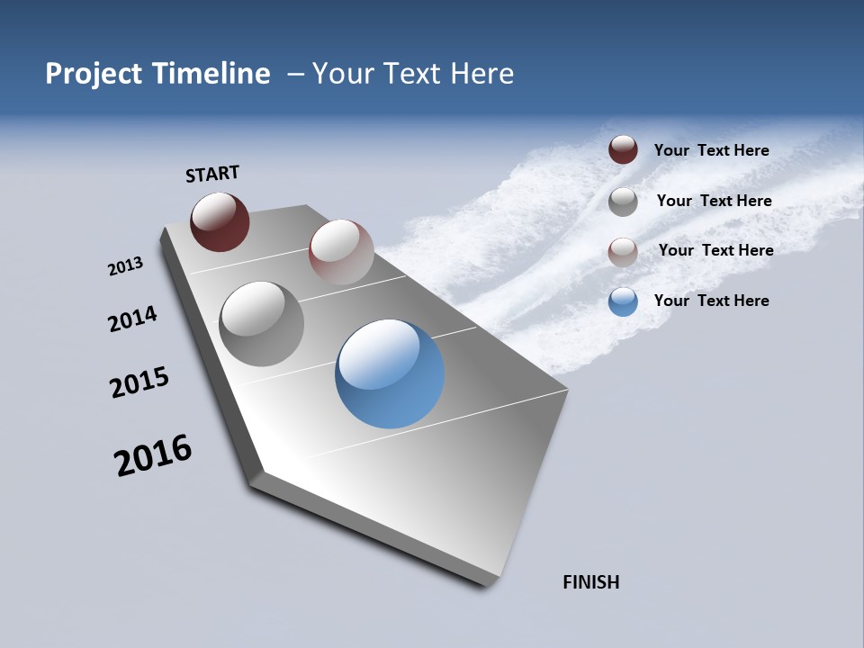 White Boat On The Sea PowerPoint Template