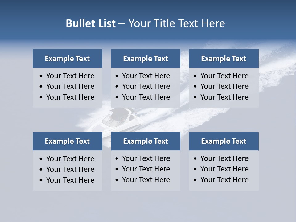 White Boat On The Sea PowerPoint Template