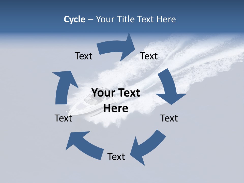 White Boat On The Sea PowerPoint Template