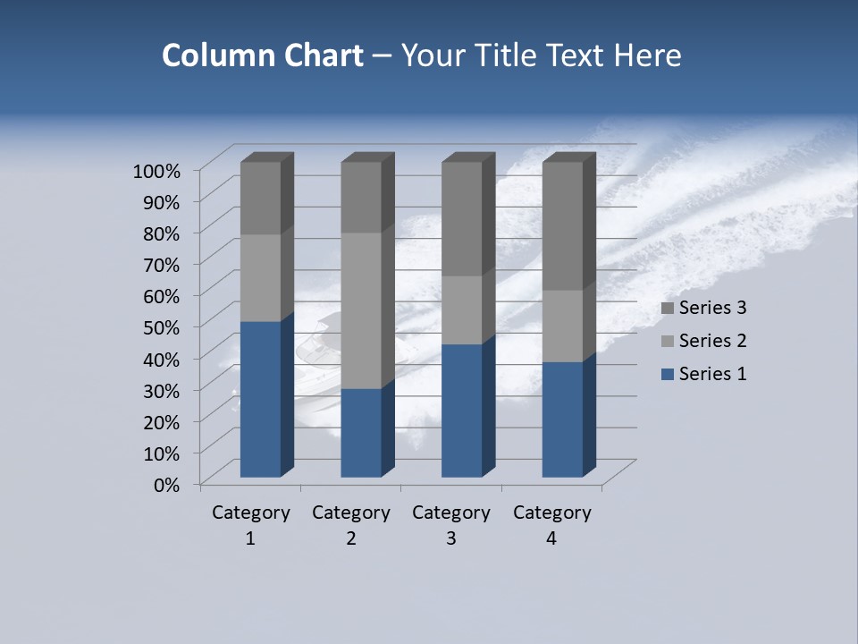 White Boat On The Sea PowerPoint Template