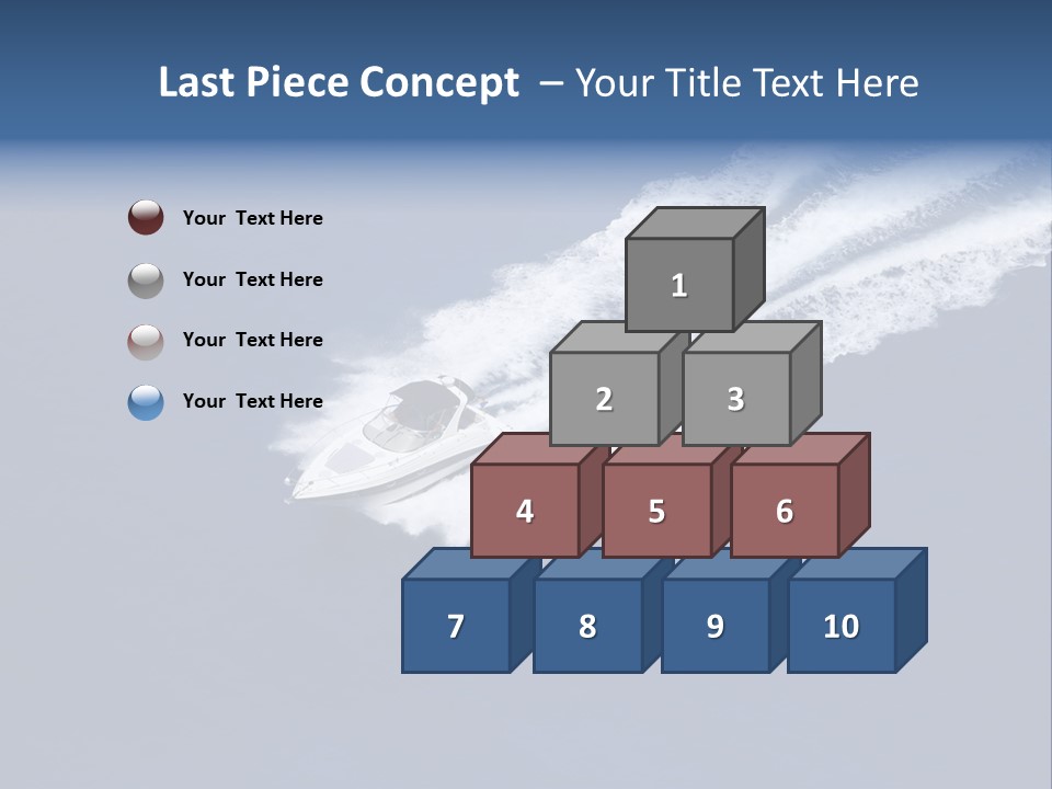 White Boat On The Sea PowerPoint Template