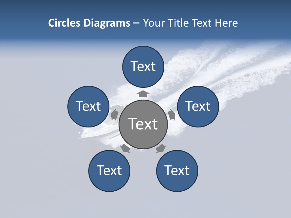 White Boat On The Sea PowerPoint Template