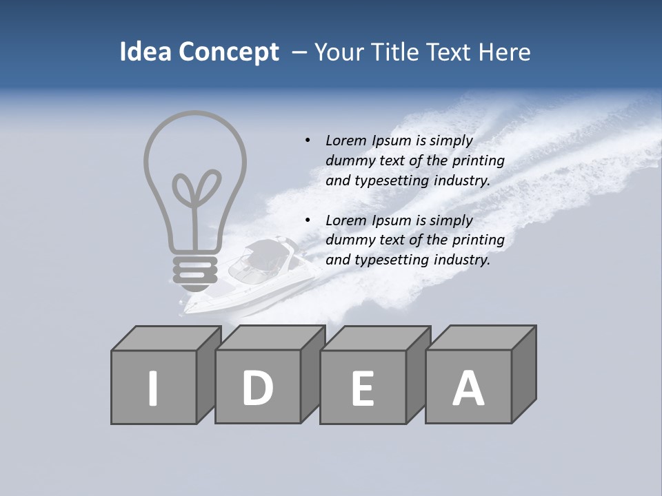 White Boat On The Sea PowerPoint Template