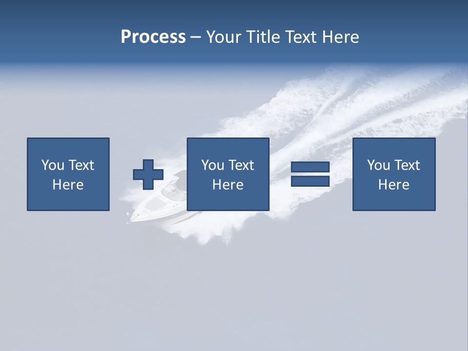 White Boat On The Sea PowerPoint Template