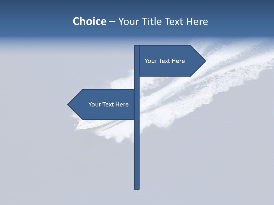 White Boat On The Sea PowerPoint Template