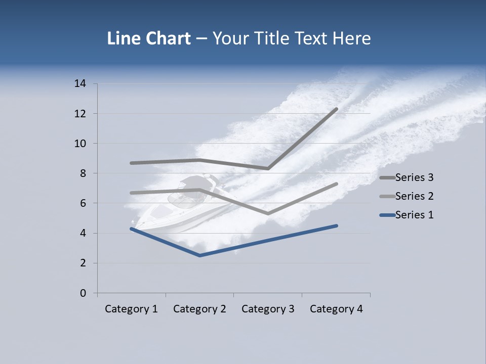 White Boat On The Sea PowerPoint Template