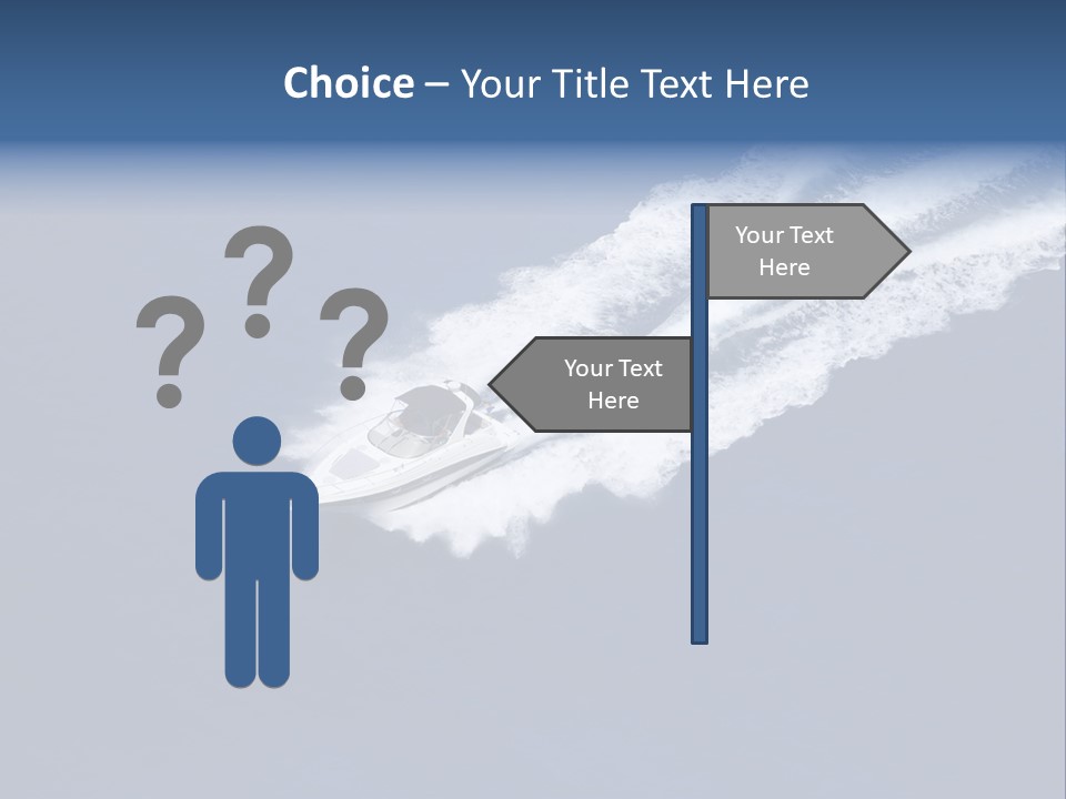 White Boat On The Sea PowerPoint Template