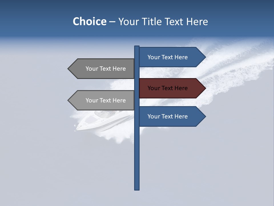 White Boat On The Sea PowerPoint Template