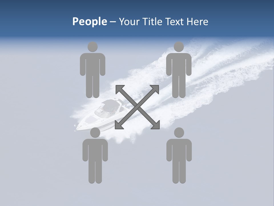 White Boat On The Sea PowerPoint Template