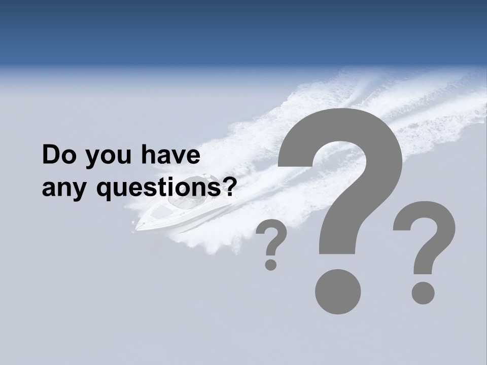 White Boat On The Sea PowerPoint Template