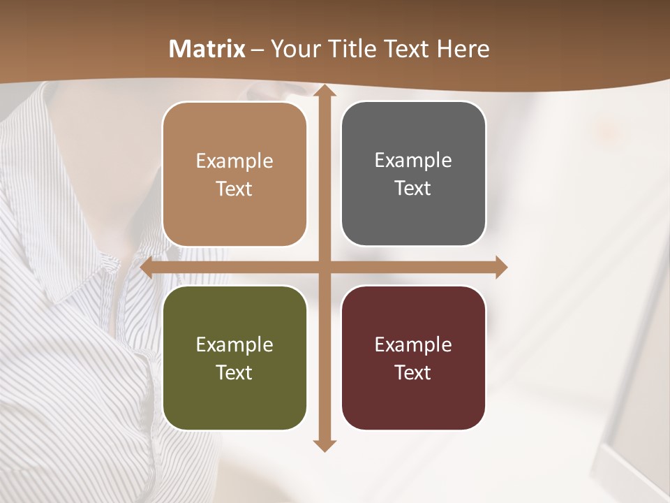 Woman Wearing Headphones In Computer Room Typing And Smiling PowerPoint Template