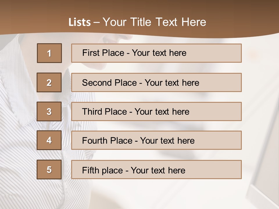 Woman Wearing Headphones In Computer Room Typing And Smiling PowerPoint Template