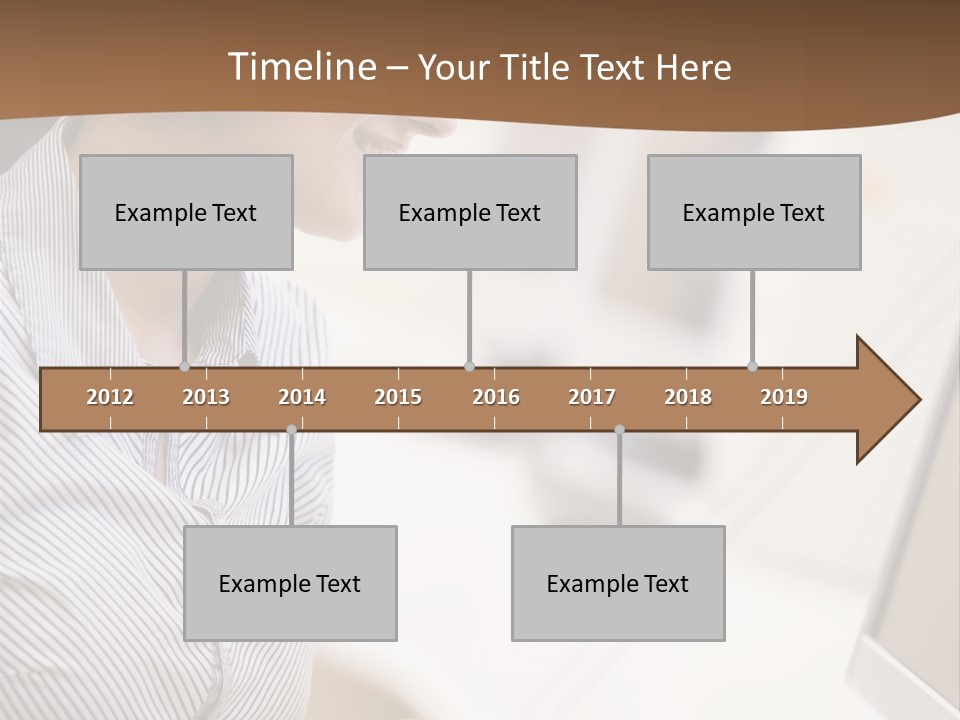 Woman Wearing Headphones In Computer Room Typing And Smiling PowerPoint Template