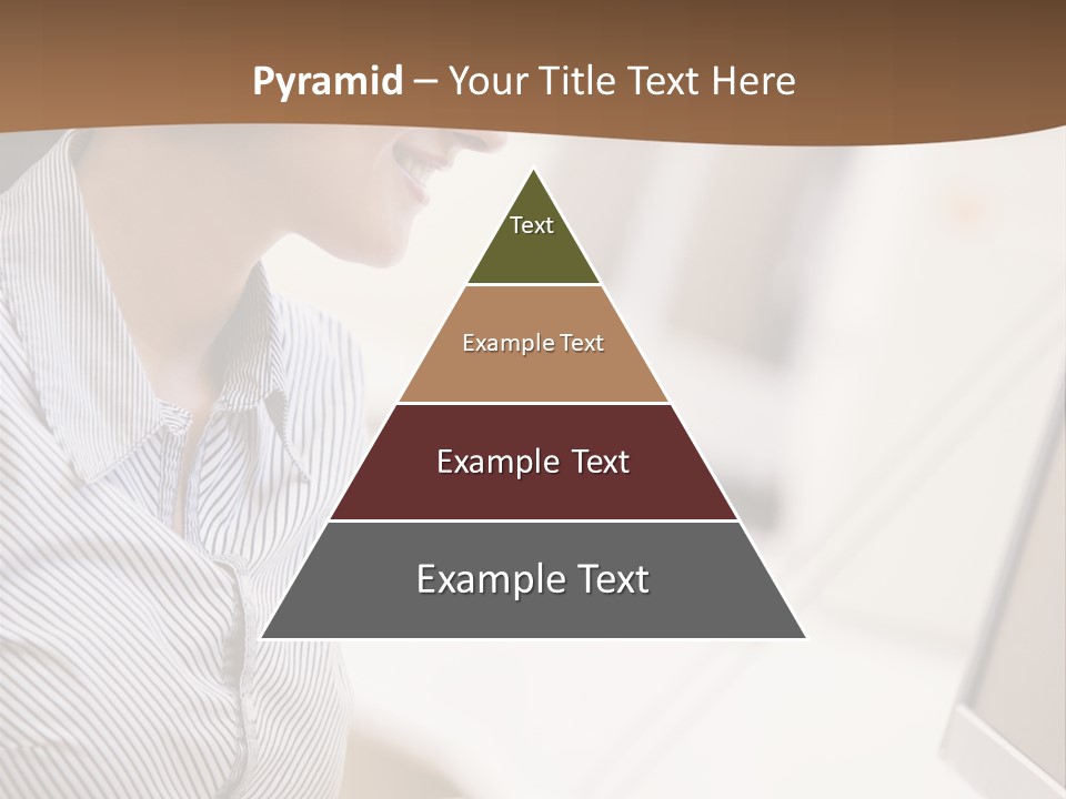 Woman Wearing Headphones In Computer Room Typing And Smiling PowerPoint Template