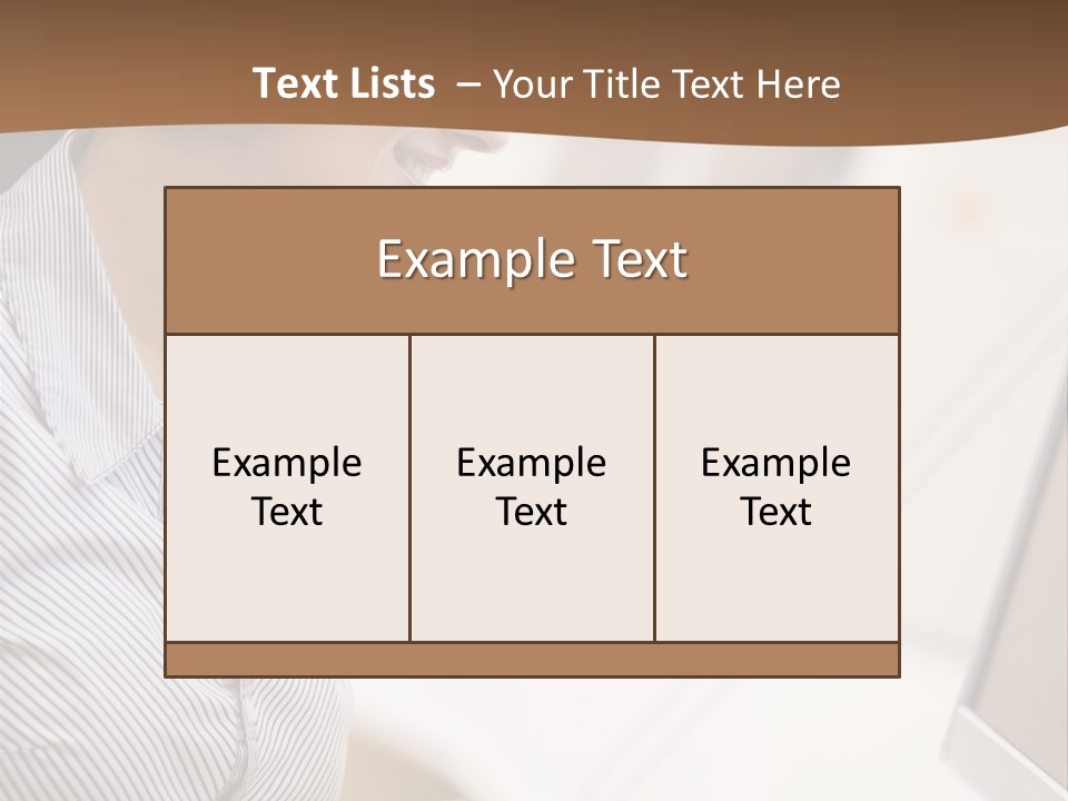 Woman Wearing Headphones In Computer Room Typing And Smiling PowerPoint Template