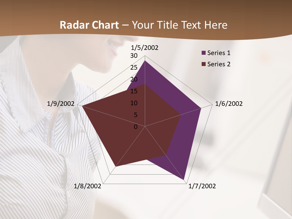 Woman Wearing Headphones In Computer Room Typing And Smiling PowerPoint Template