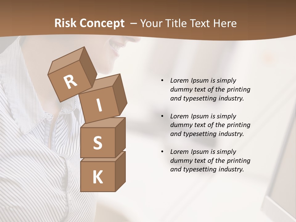 Woman Wearing Headphones In Computer Room Typing And Smiling PowerPoint Template