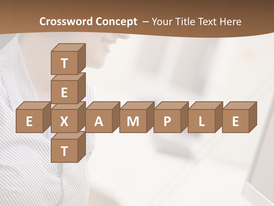 Woman Wearing Headphones In Computer Room Typing And Smiling PowerPoint Template