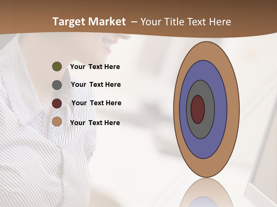 Woman Wearing Headphones In Computer Room Typing And Smiling PowerPoint Template