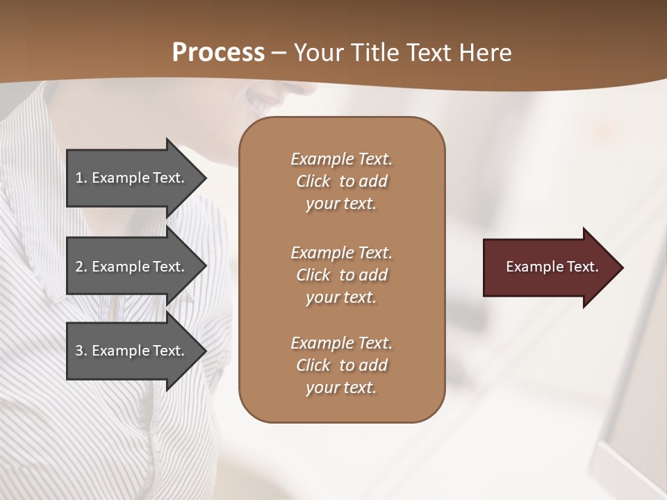 Woman Wearing Headphones In Computer Room Typing And Smiling PowerPoint Template