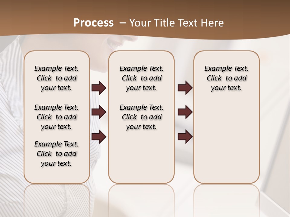 Woman Wearing Headphones In Computer Room Typing And Smiling PowerPoint Template
