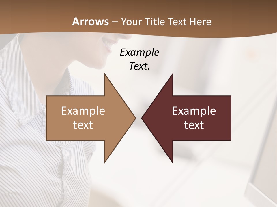 Woman Wearing Headphones In Computer Room Typing And Smiling PowerPoint Template