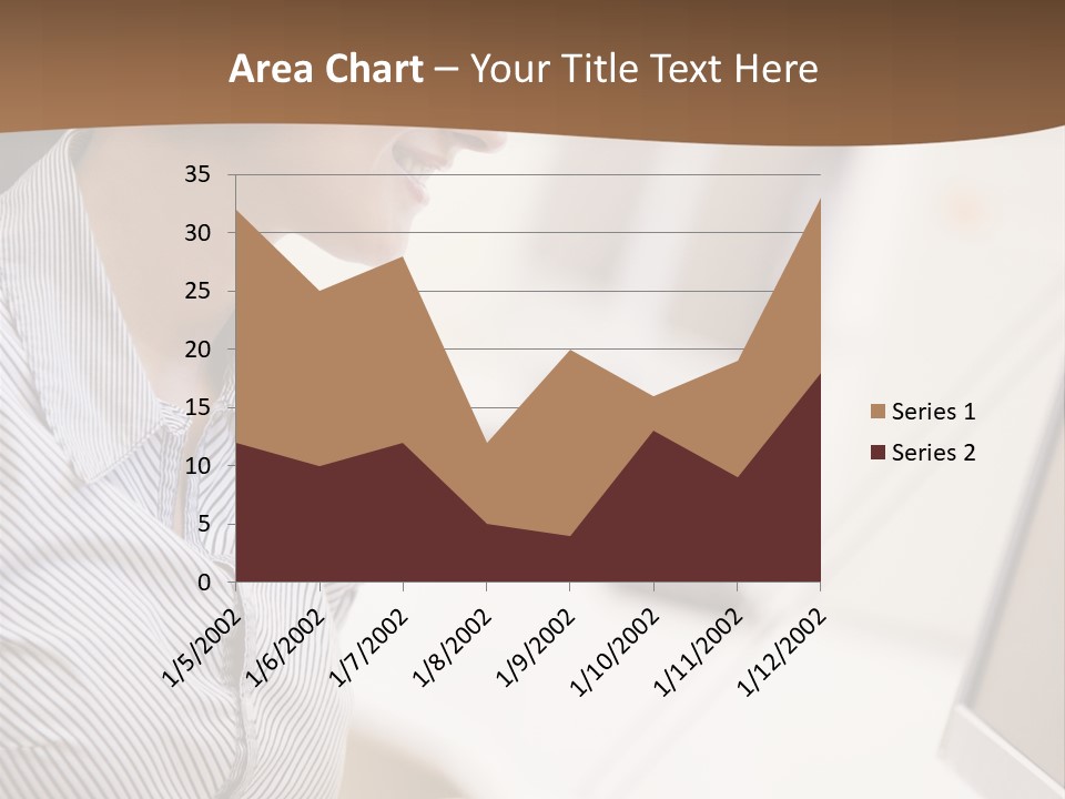 Woman Wearing Headphones In Computer Room Typing And Smiling PowerPoint Template