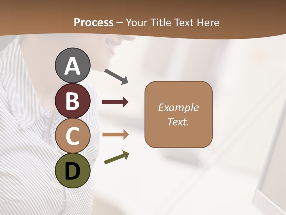 Woman Wearing Headphones In Computer Room Typing And Smiling PowerPoint Template