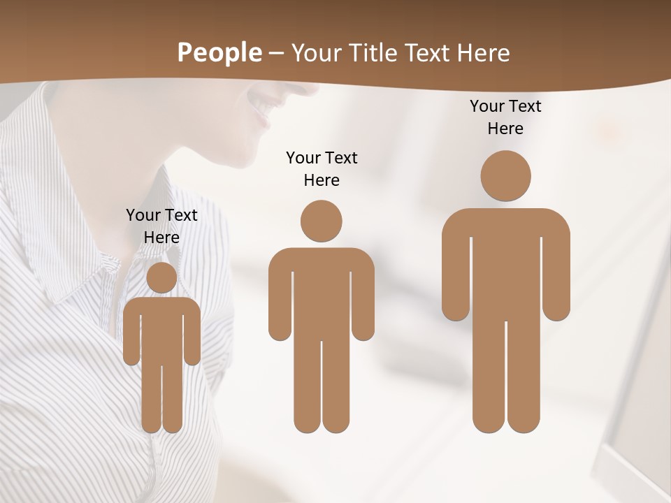 Woman Wearing Headphones In Computer Room Typing And Smiling PowerPoint Template