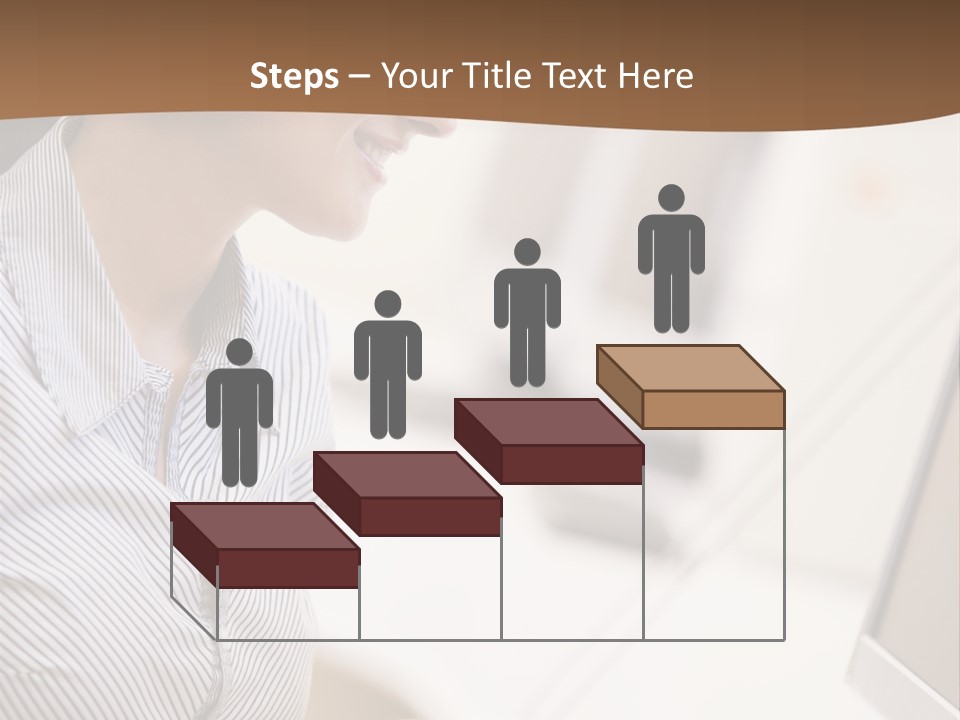 Woman Wearing Headphones In Computer Room Typing And Smiling PowerPoint Template